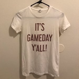 Size Small, Game Day White T-Shirt